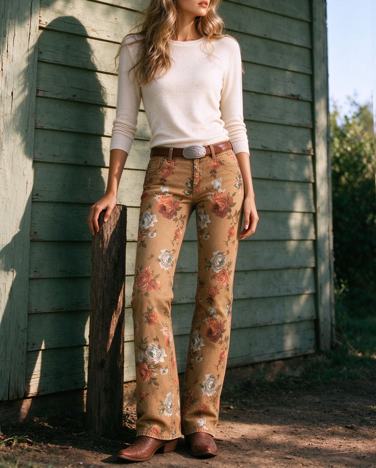 Desert Rose Trail Low-Rise Bootcut Jeans