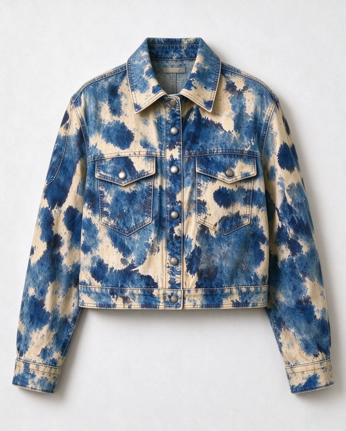 Desert Mesa Clouds Cropped Denim Jacket