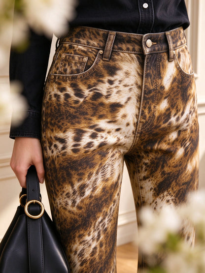 Rodeo Leopard Bootcut Jeans