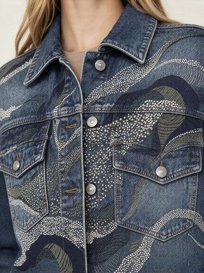 Outlaw Paisley Cropped Denim Jacket