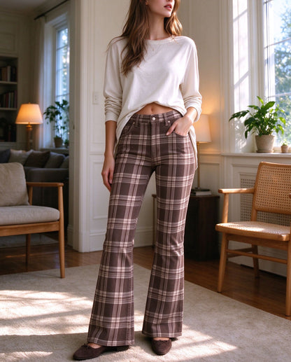 Cattleman Check Bootcut Jeans