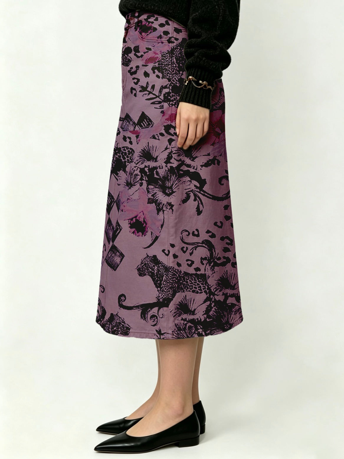 Gunsmoke Prairie Bloom Ankle-Length Denim Skirt