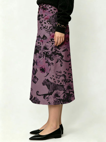 Gunsmoke Prairie Bloom Ankle-Length Denim Skirt