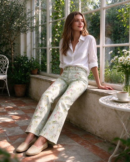 Desert Sage Blossom Bootcut Jeans