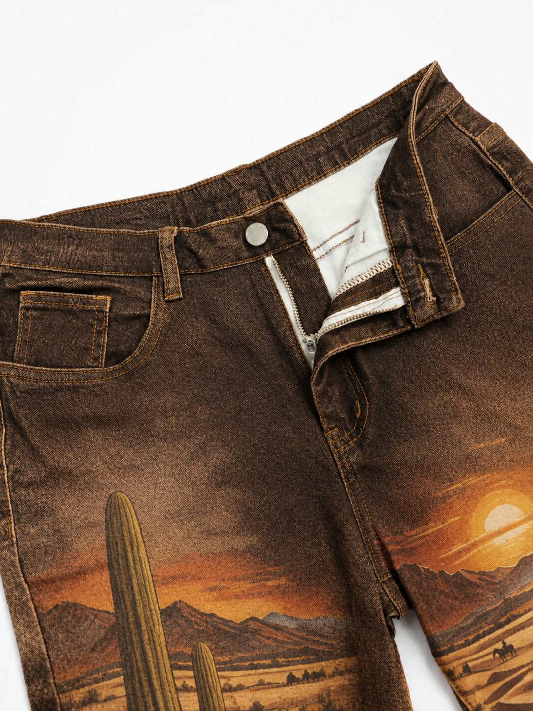 Desert Bloom Brown Floral 3 Bootcut Jeans