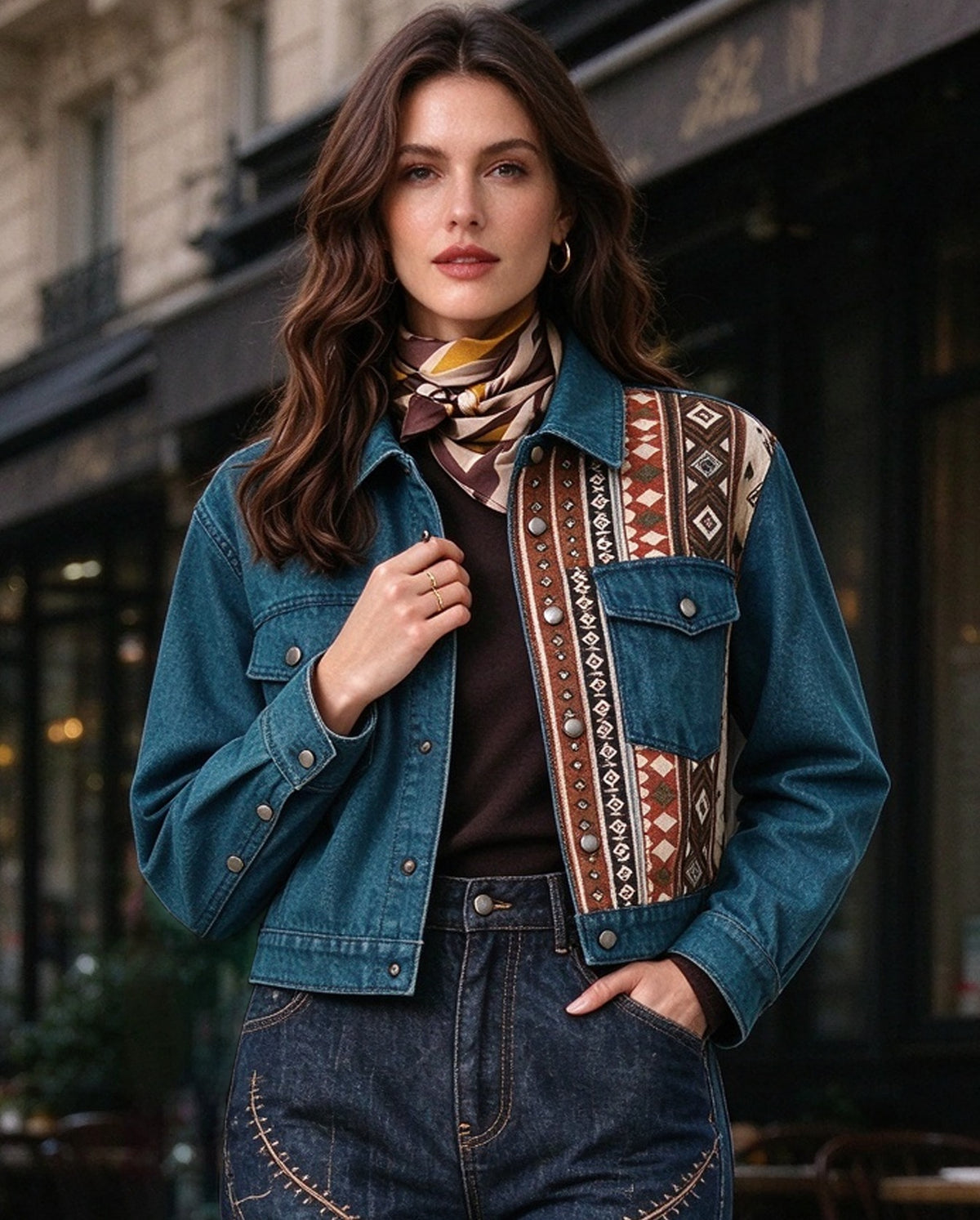 Santa Fe Trail Cropped Denim Jacket
