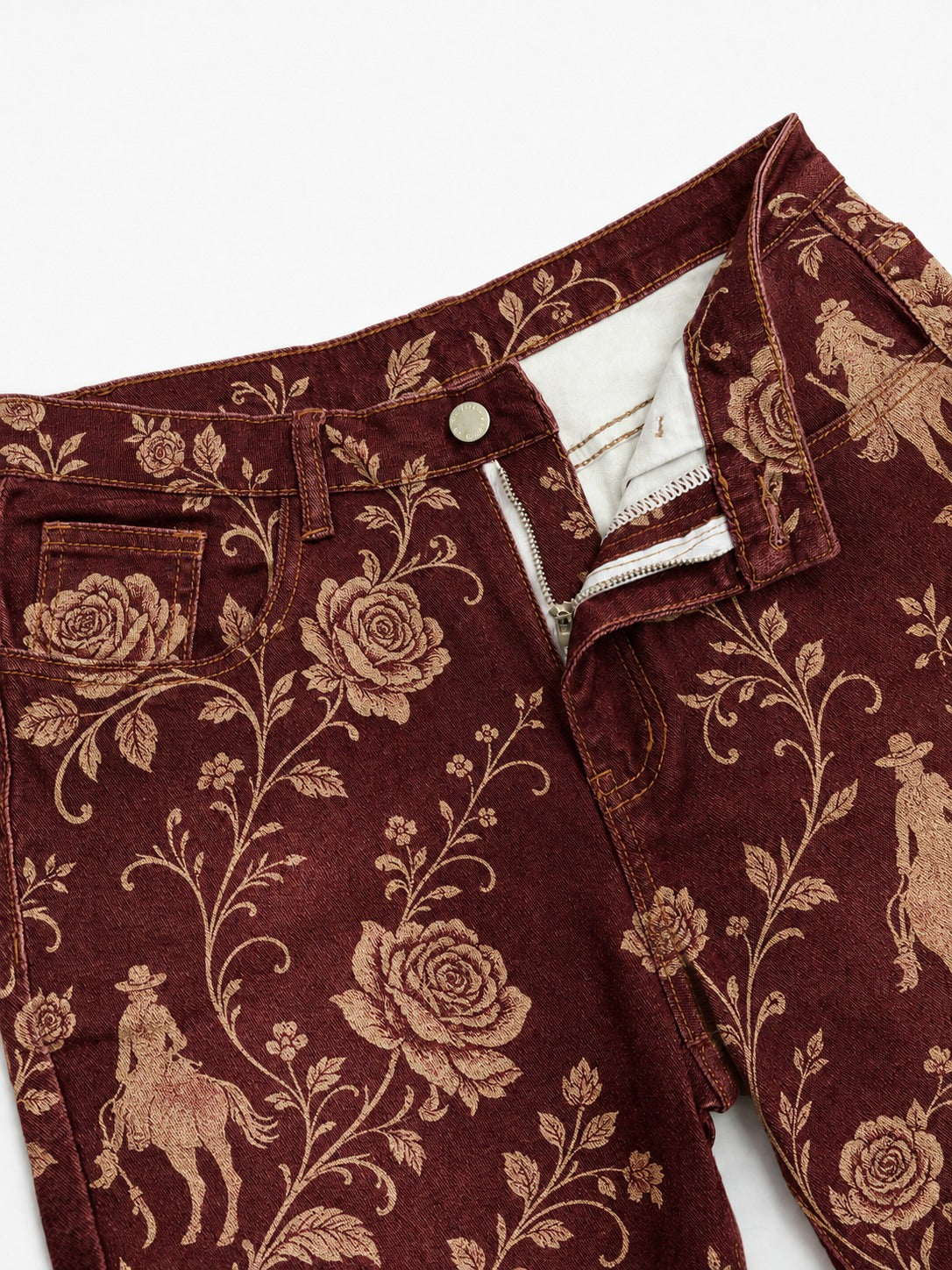 Rustic Rider Wide-Leg Cropped Pants