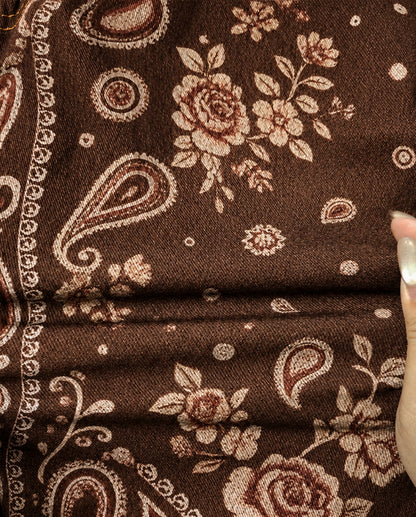 Desert Bloom Brown Floral Bootcut Jeans