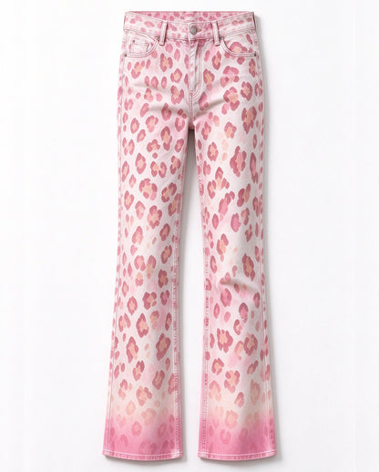 Prairie Rose Leopard Bootcut Jeans