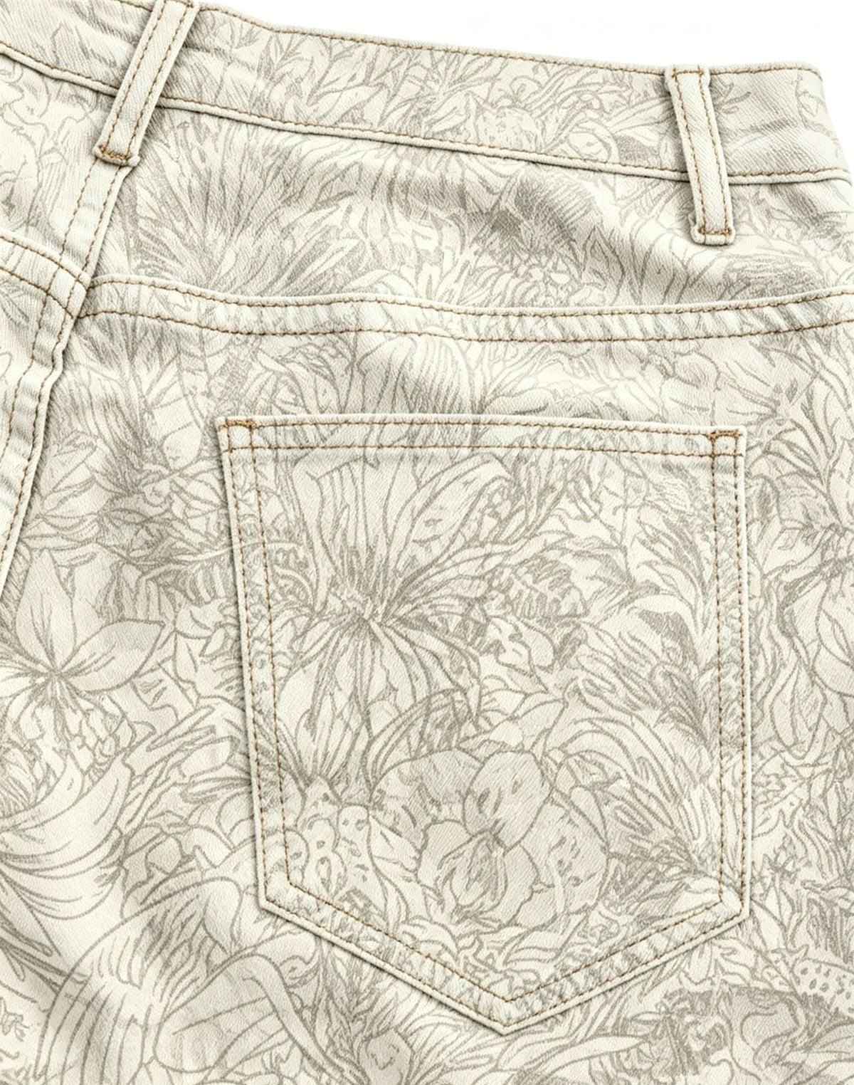 Prairie Bloom Cream Floral Bootcut Jeans