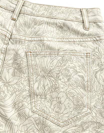 Prairie Bloom Cream Floral Bootcut Jeans