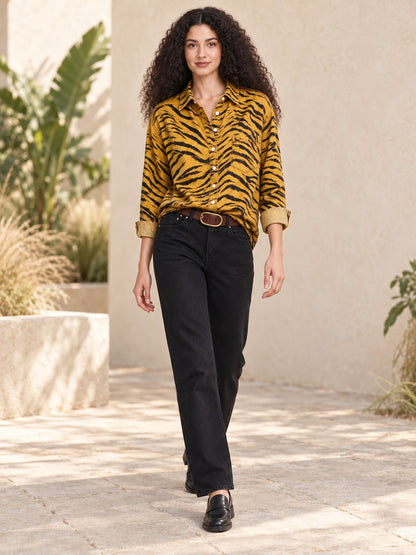 Bandit Tiger Stripes Long Sleeve Denim Shirt