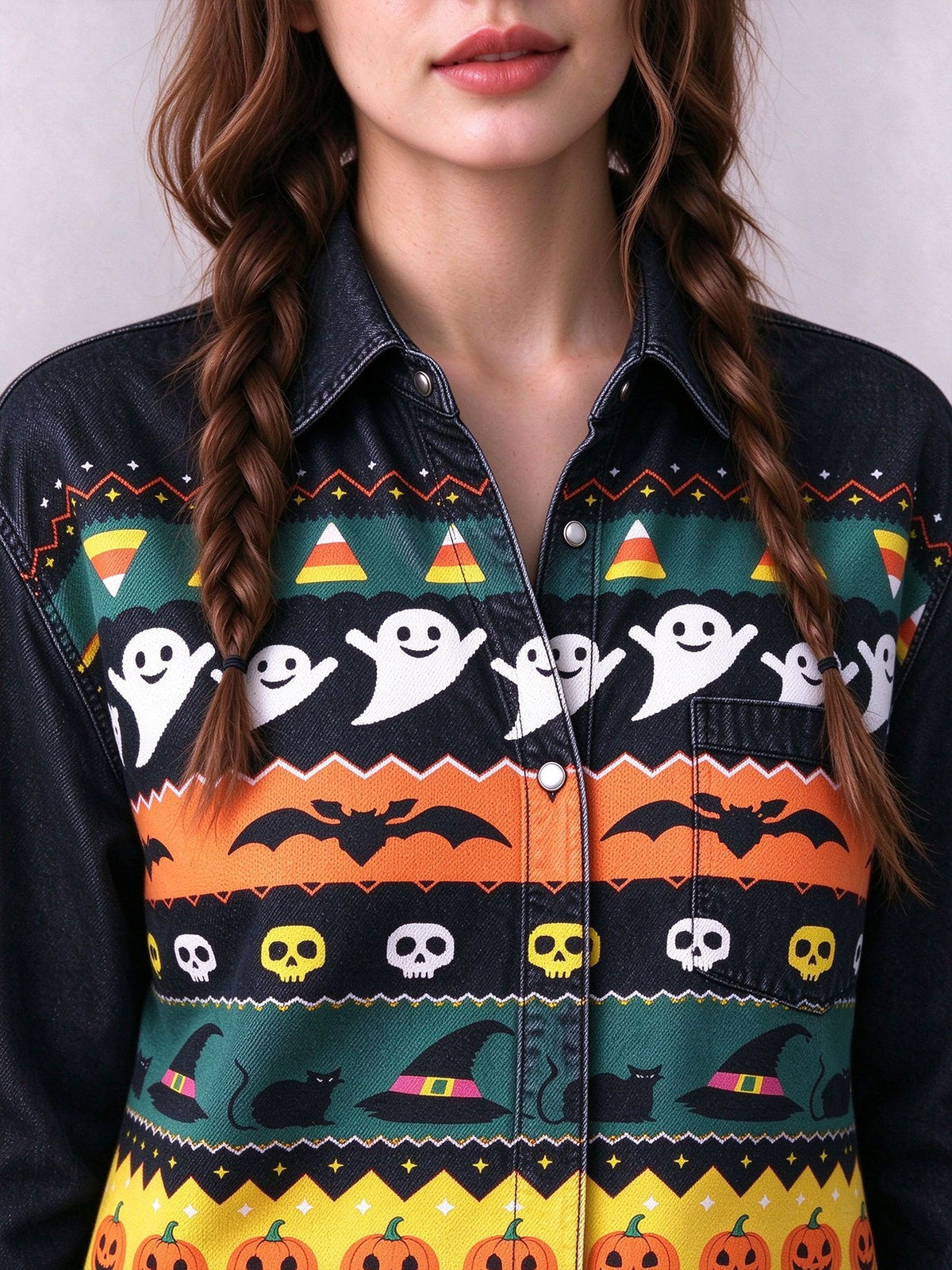 Spooky Frontier Long Sleeve Denim Shirt