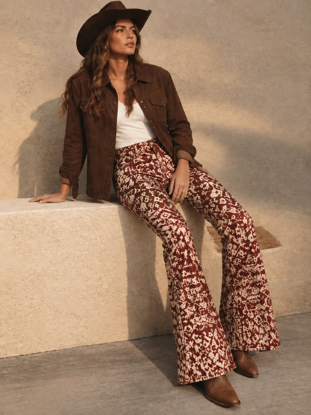 Desert Mirage Rust Bootcut Jeans