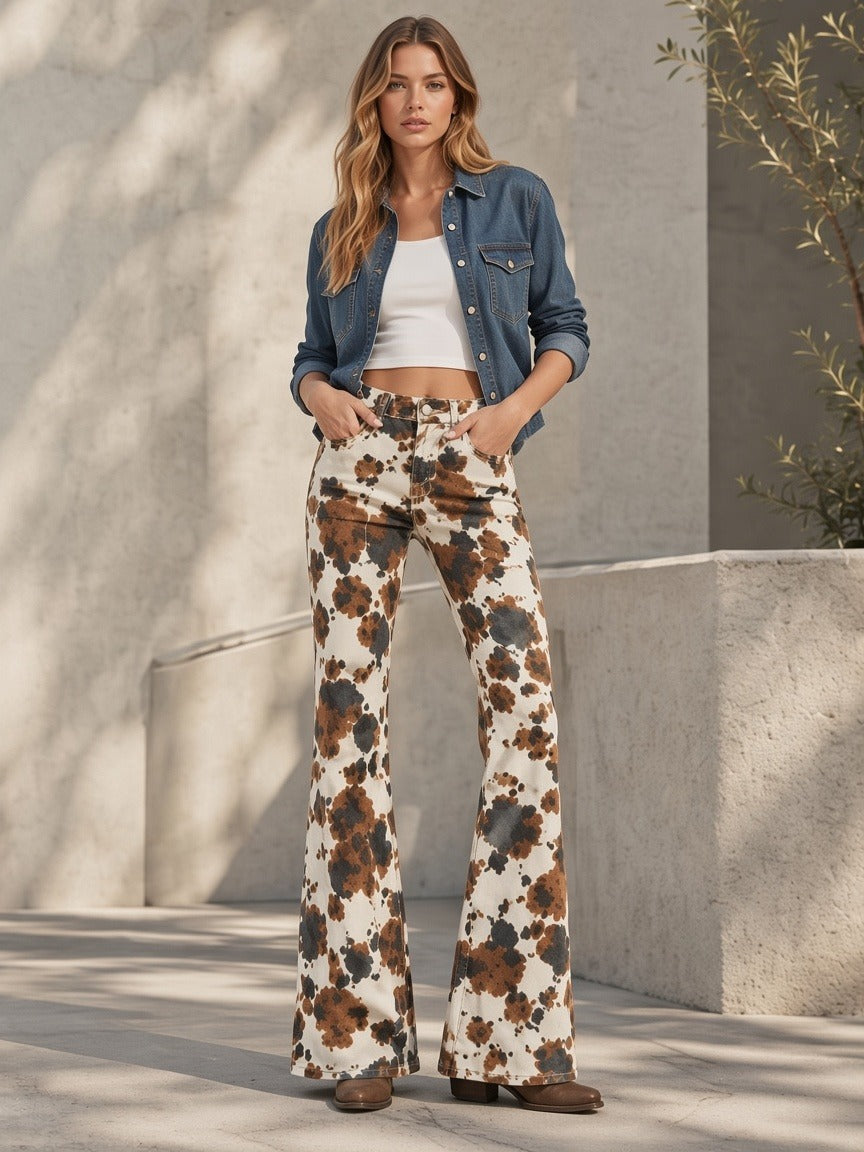 Cowhide Bloom Bootcut Jeans