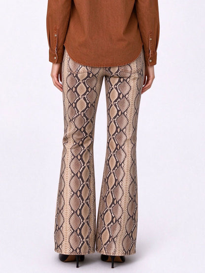 Snakebite Python Scale Flare Jeans