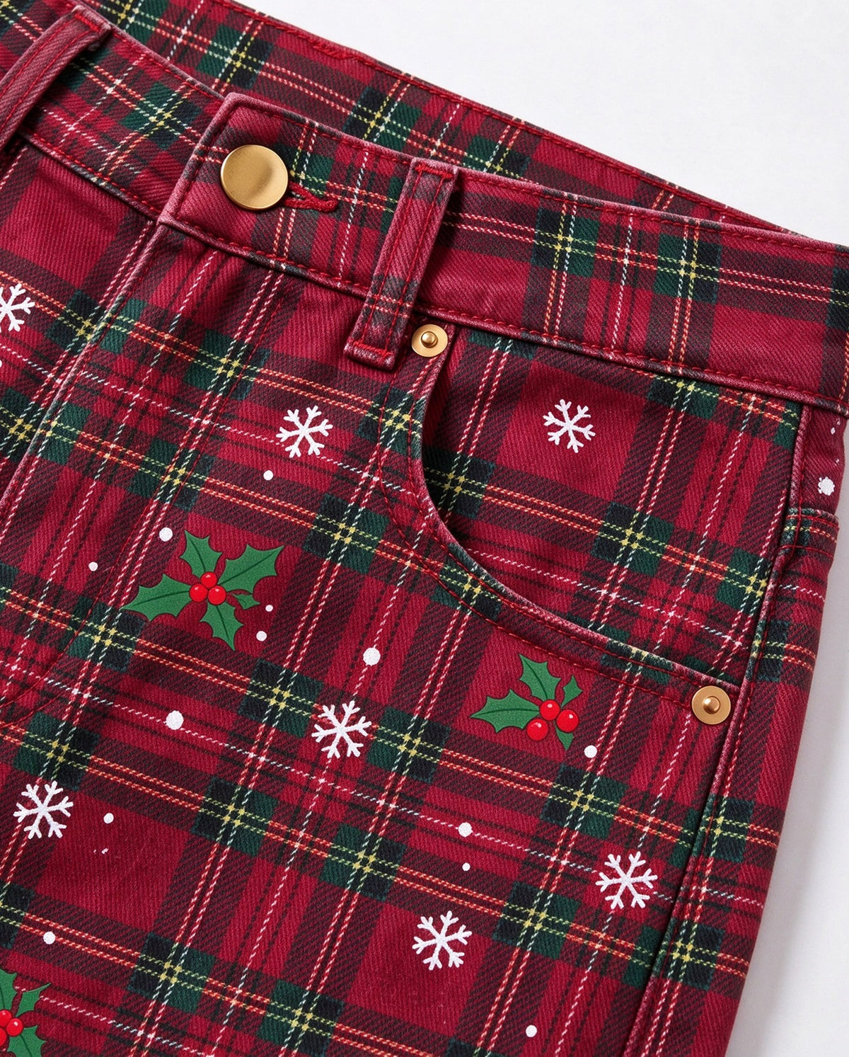 Rodeo Santa Tartan Wide-Leg Jeans