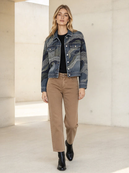 Outlaw Paisley Cropped Denim Jacket