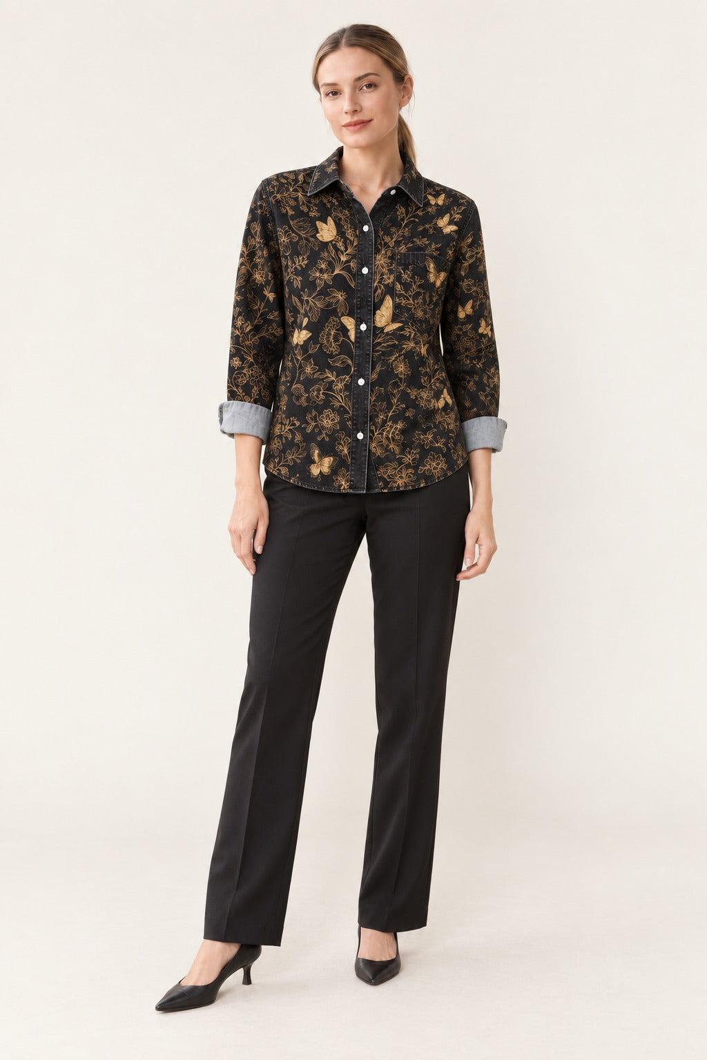 Golden Prairie Long Sleeve Denim Shirt