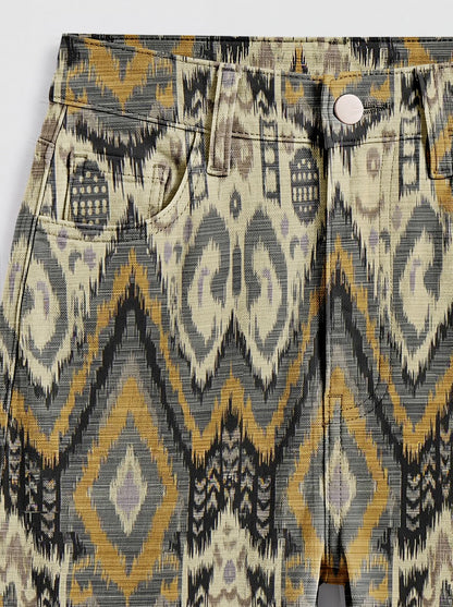 Desert Weave Olive Bootcut Jeans – Back View – Riley – Olive Green