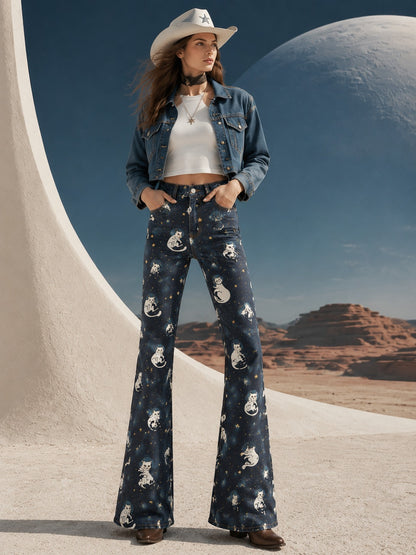 Starry Purr Bootcut Jeans
