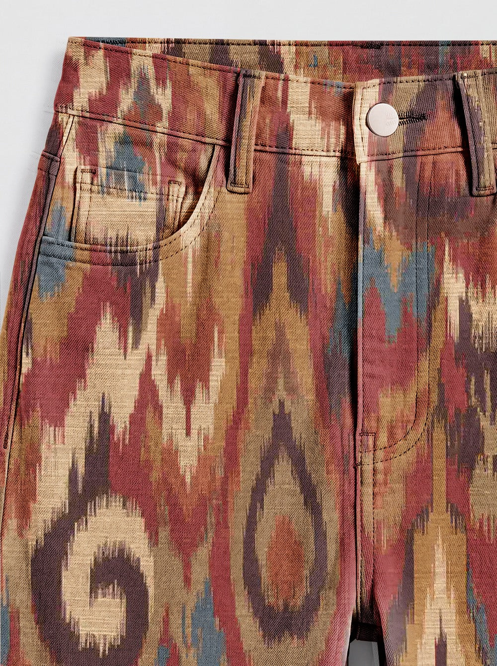 Canyon Ikat Bootcut Jeans – Back View – Riley – Rust