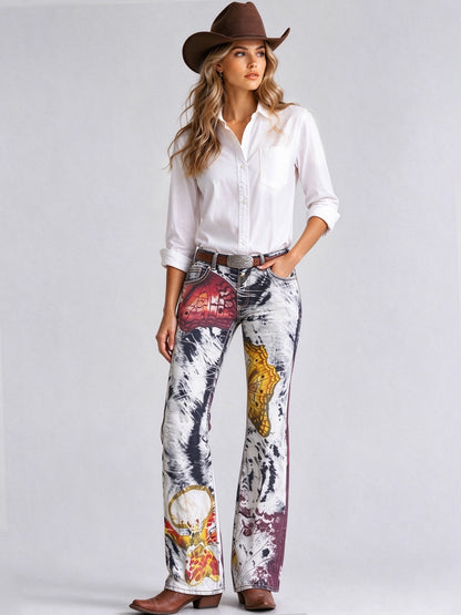 Canyon Tapestry Low-Rise Bootcut Jeans