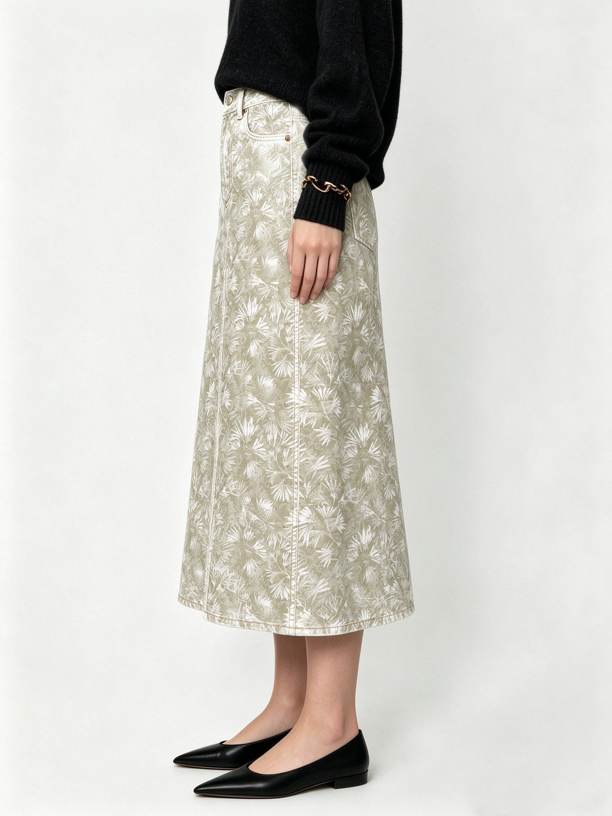 Palm Canyon Ankle-Length Denim Skirt
