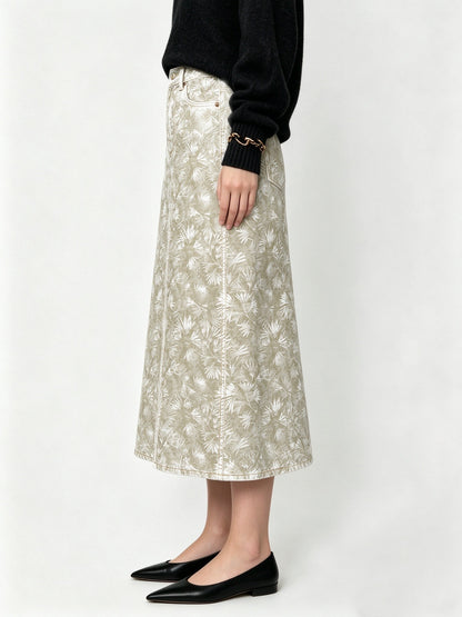 Palm Canyon Ankle-Length Denim Skirt