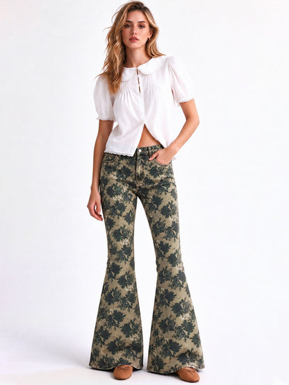 Prairie Sage Bloom Flare Jeans