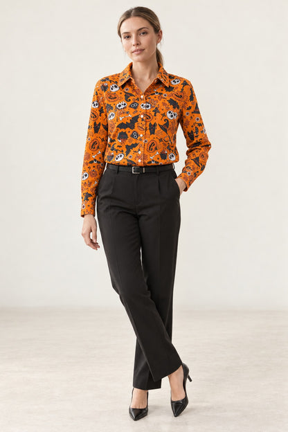 Halloween Harvest Long Sleeve Denim Shirt