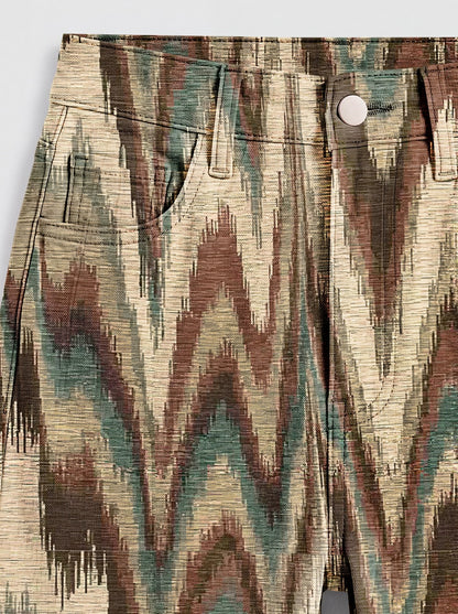 Olive Canyon Weave Bootcut Jeans – Back View – Riley – Olive Green