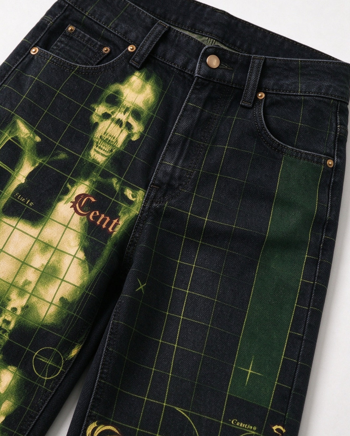 Ghost Rider Bones Wide-Leg Jeans