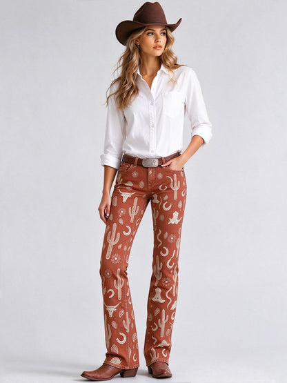 Sonoran Skull Ridge Low-Rise Bootcut Jeans