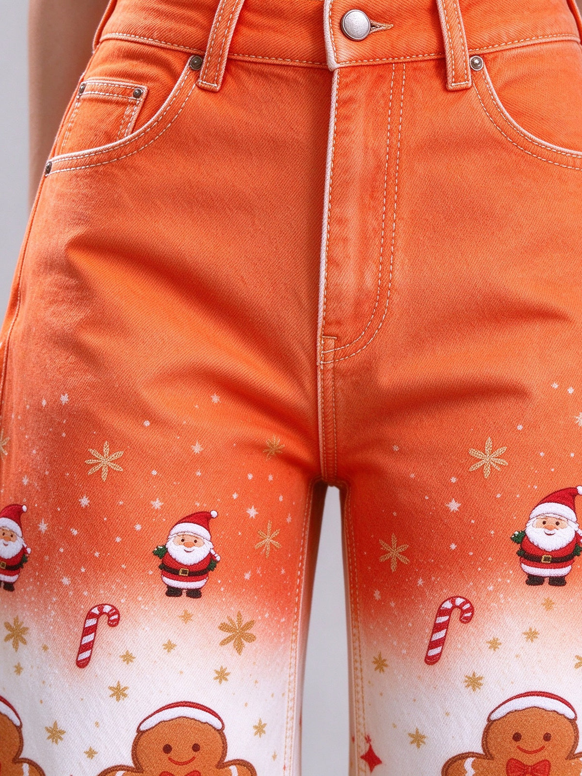 Prairie Gingerbread Fade Wide-Leg Jeans