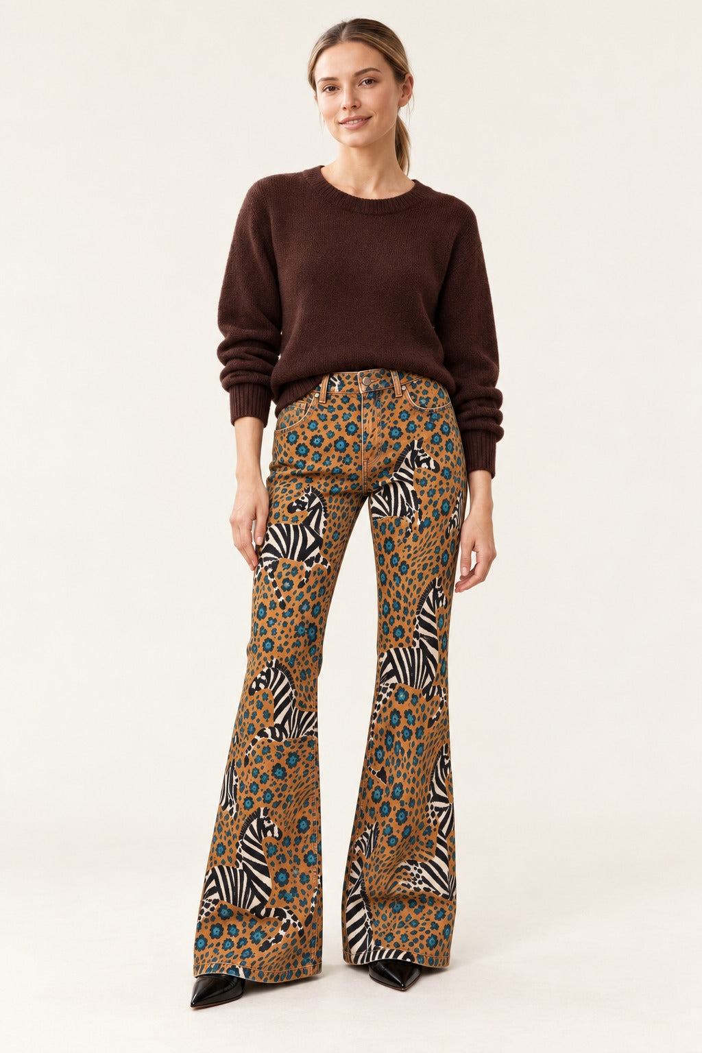 Savanna Zebra Flare Jeans