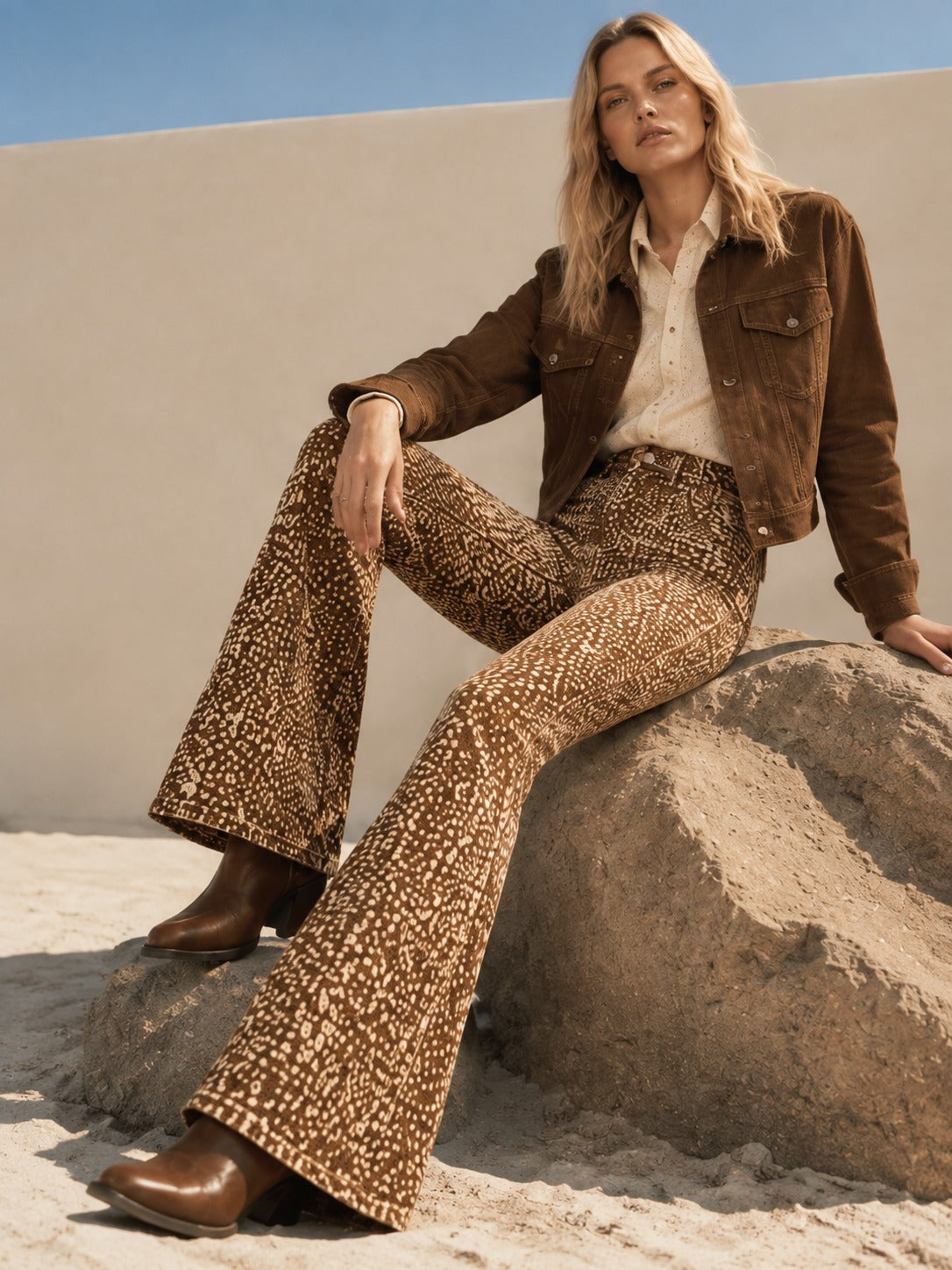 Desert Mirage Brown Bootcut Jeans