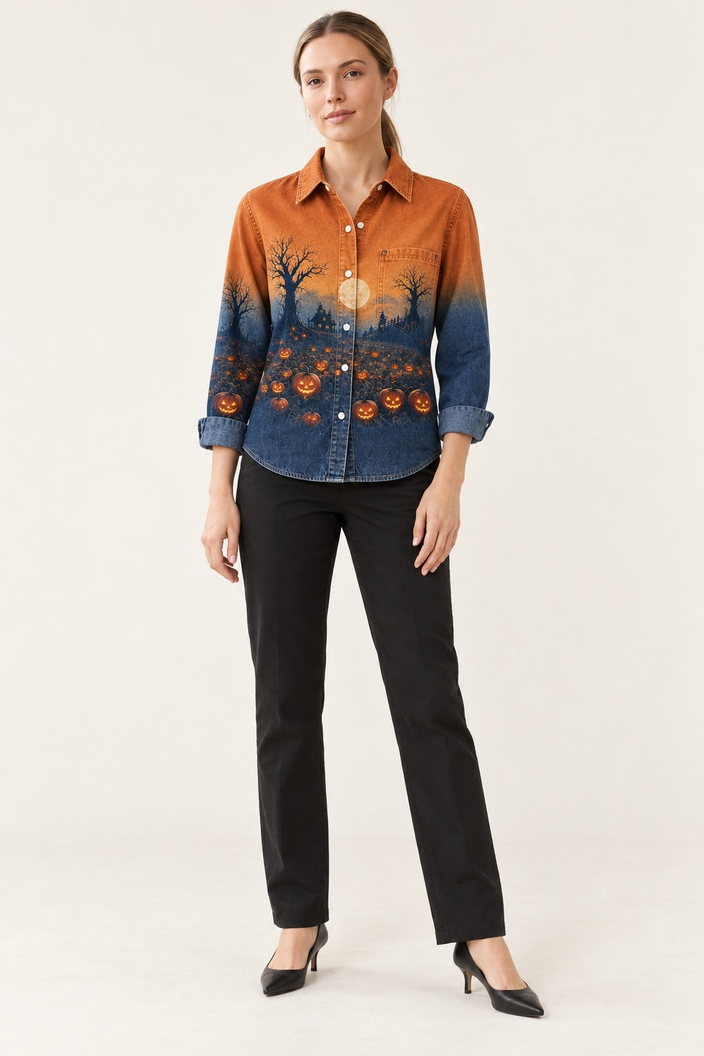 Harvest Moon Long Sleeve Denim Shirt