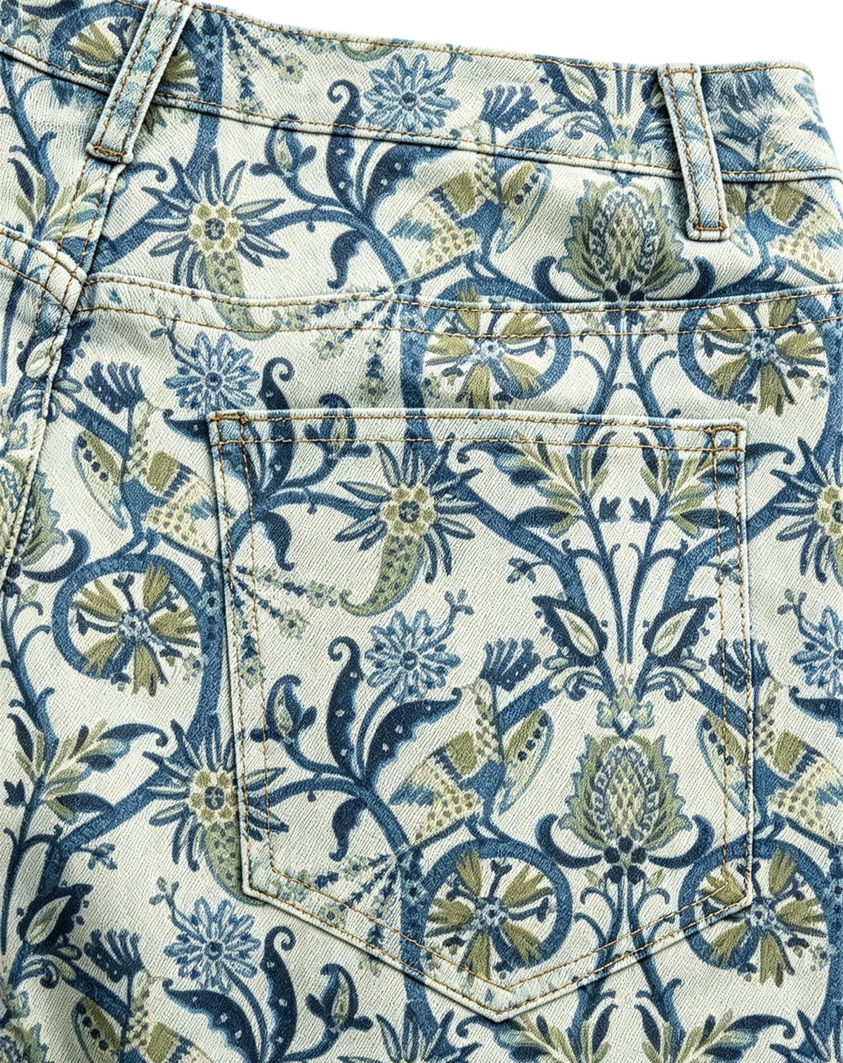 Prairie Bloom Cream Floral Bootcut Jeans