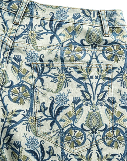 Prairie Bloom Cream Floral Bootcut Jeans