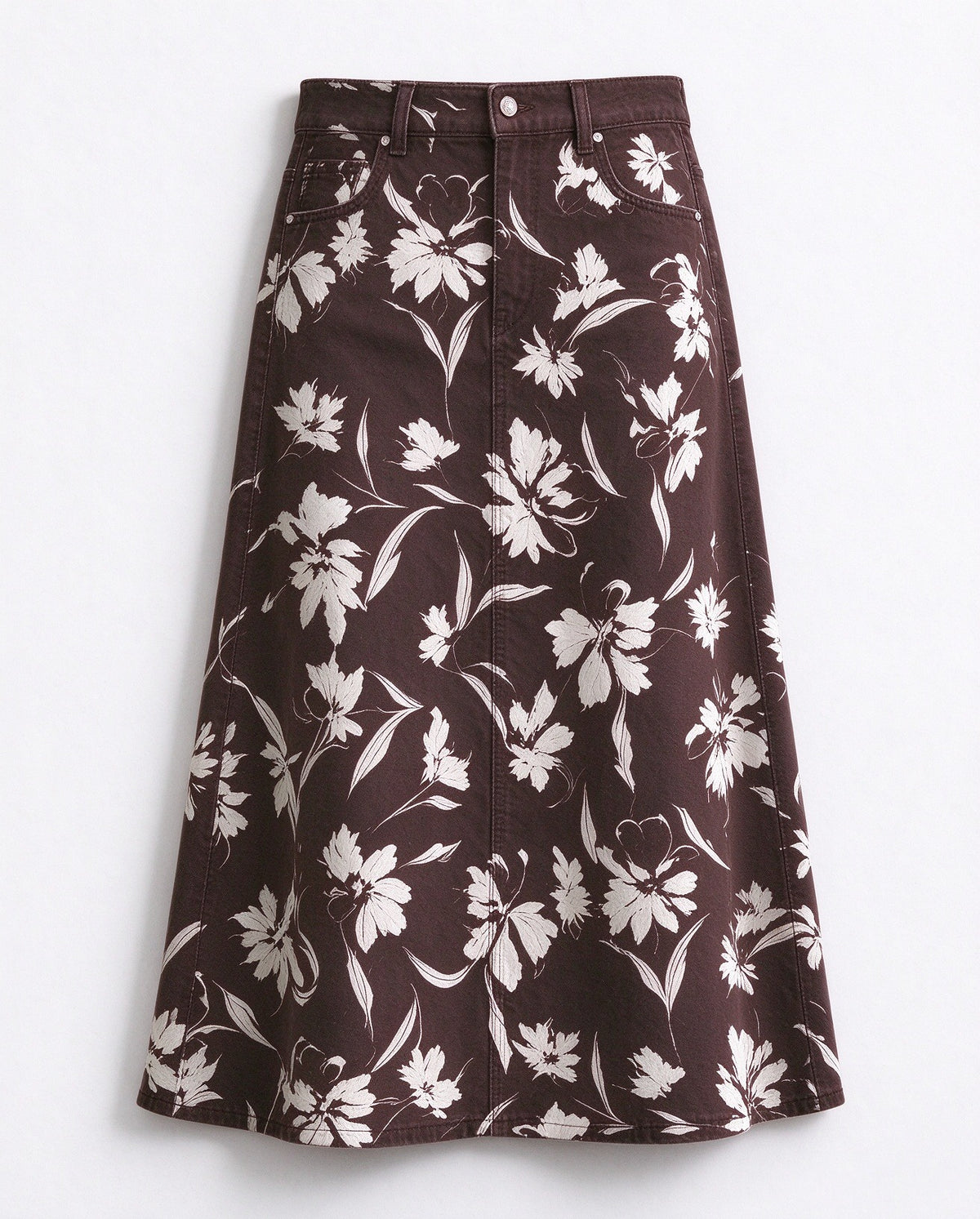 Rodeo Wildflower Bloom Ankle-Length Denim Skirt