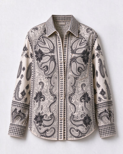 Frontier Paisley Trail Long Sleeve Denim Shirt