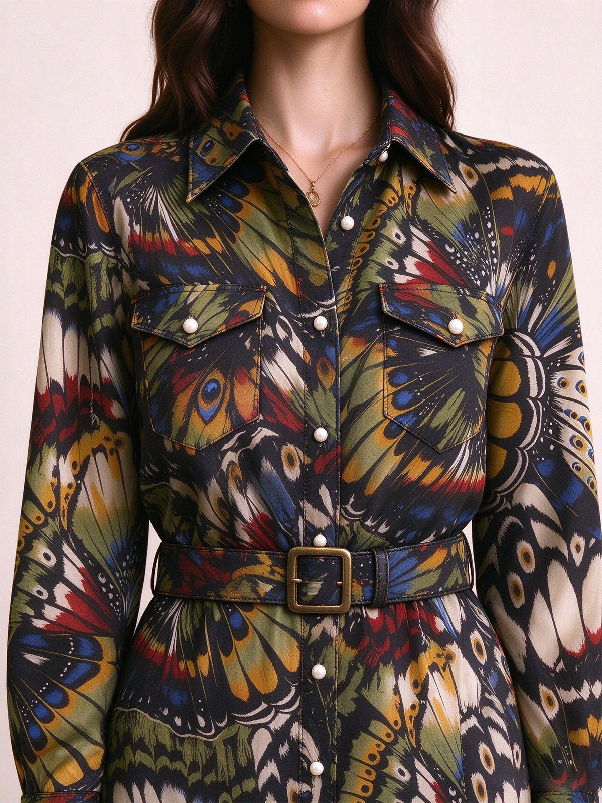 Butterfly Canyon Belted Shirt Dress