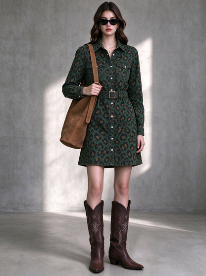 Ranch Reckoning Belted Shirt Dress