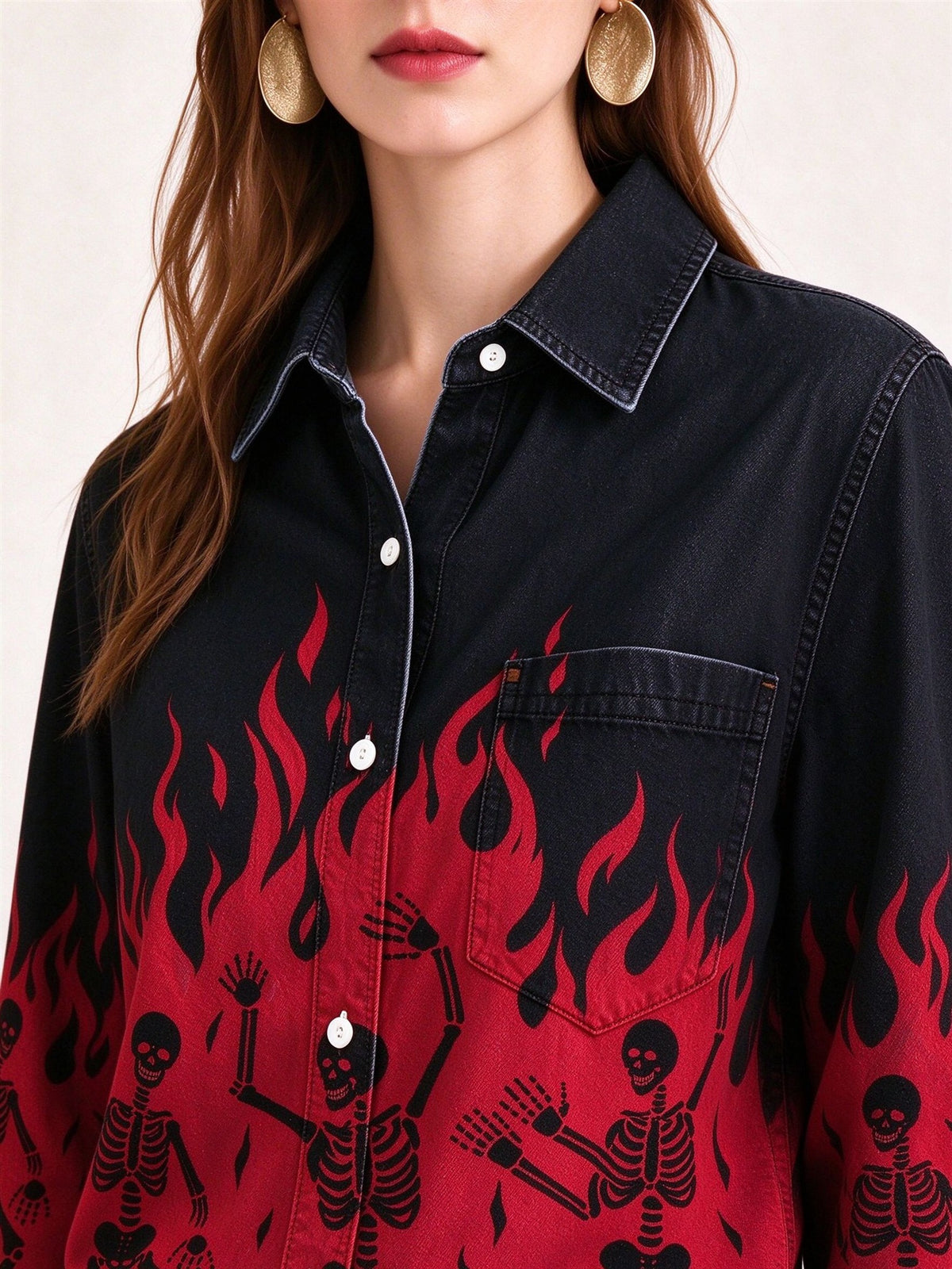 Flame Frontier Long Sleeve Denim Shirt