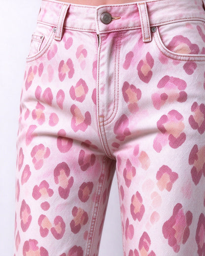 Prairie Rose Leopard Bootcut Jeans