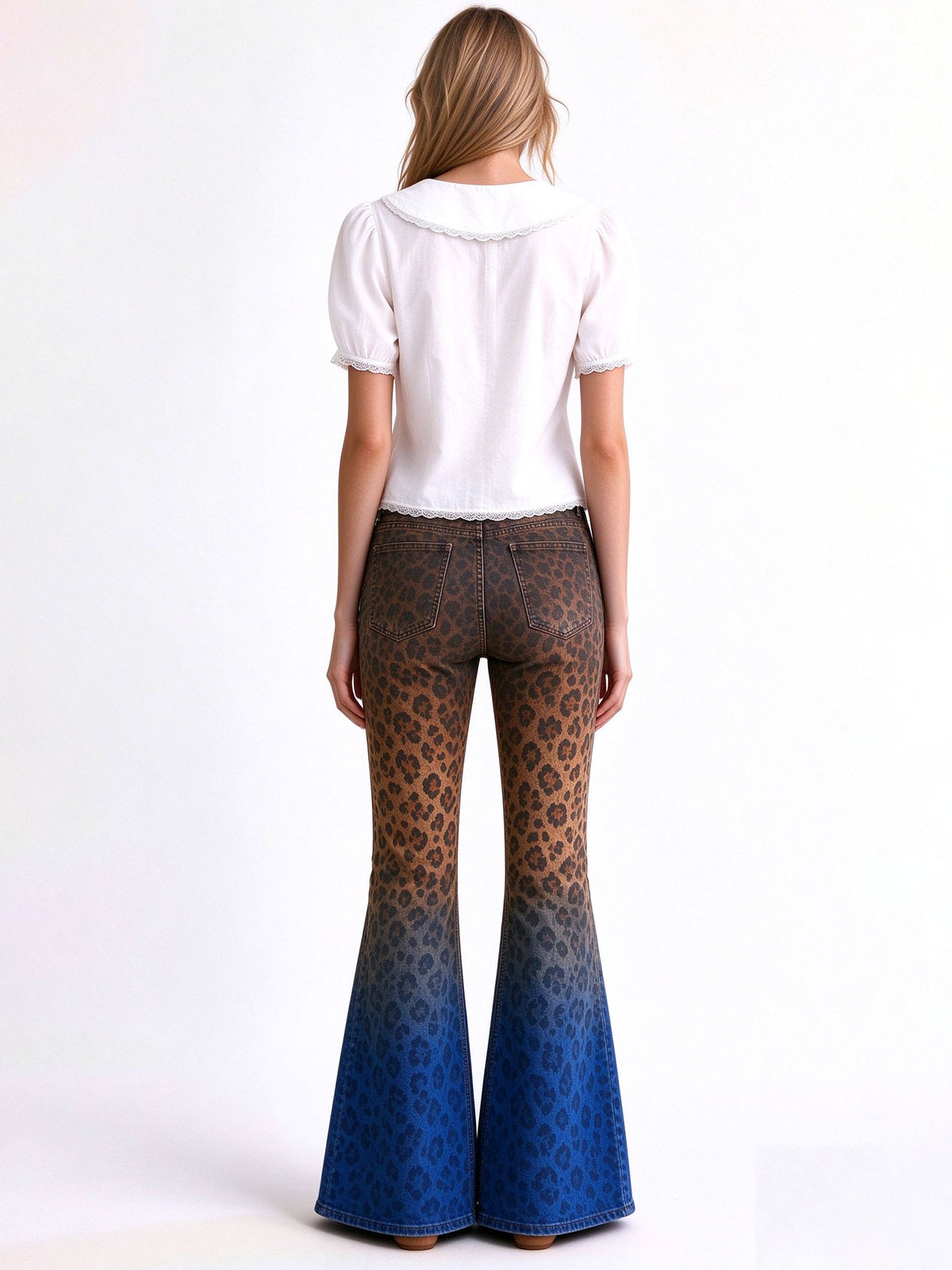 Rodeo Leopard Fade Flare Jeans