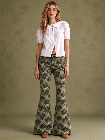 Prairie Sage Bloom Flare Jeans
