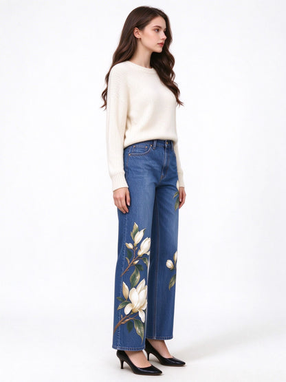 Magnolia Trail Mid-Rise Straight-Leg Jeans