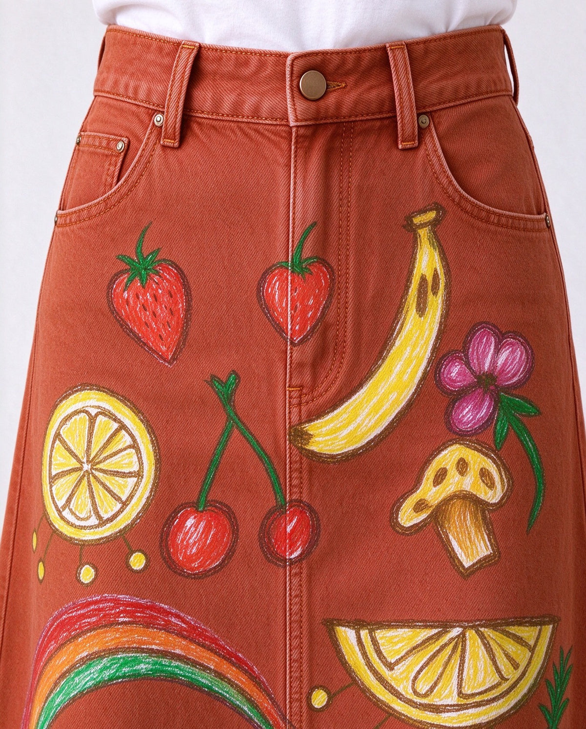 Ranch Harvest Ankle-Length Denim Skirt